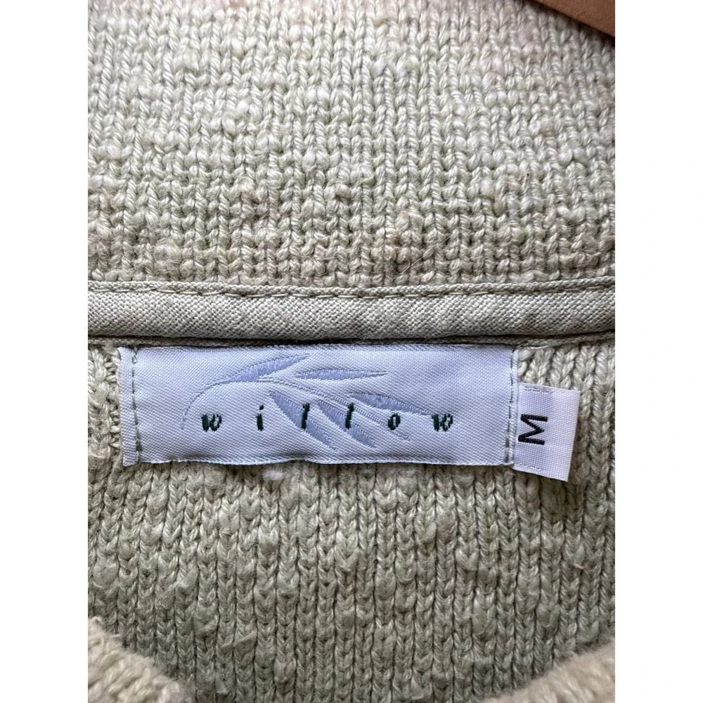 Willow Womens Sage Green 100% Cotton Knit Button Cardigan Jacket Size M